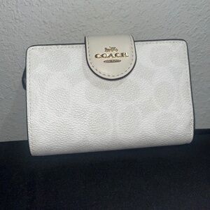 Coach Chalk/White Wallet in Signature Canvas